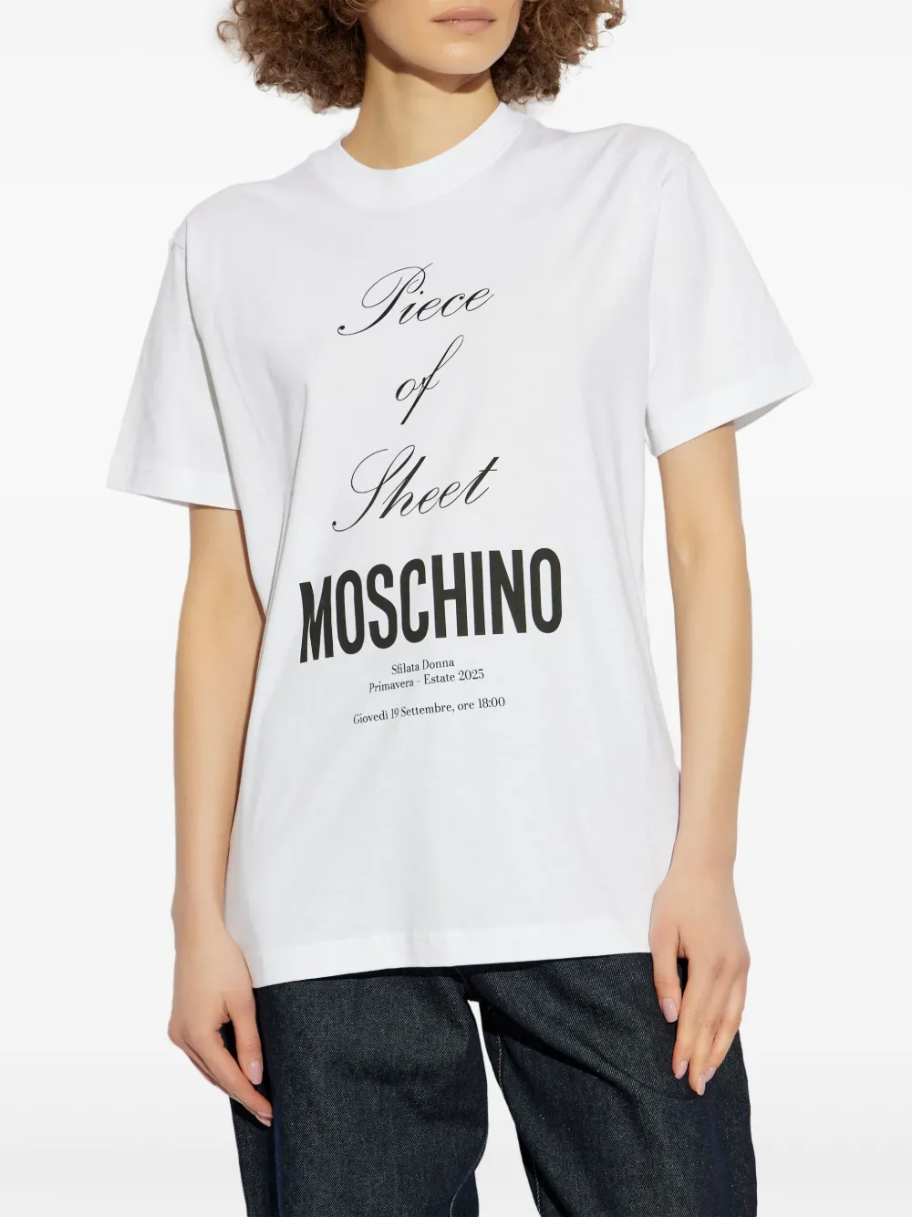 Moschino T-shirt met tekst Wit