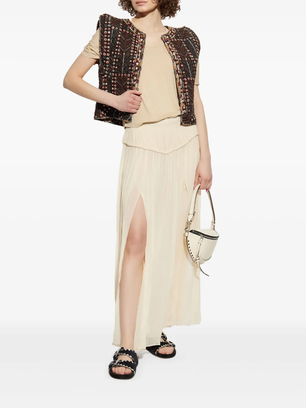 ISABEL MARANT draped-detail top - Beige