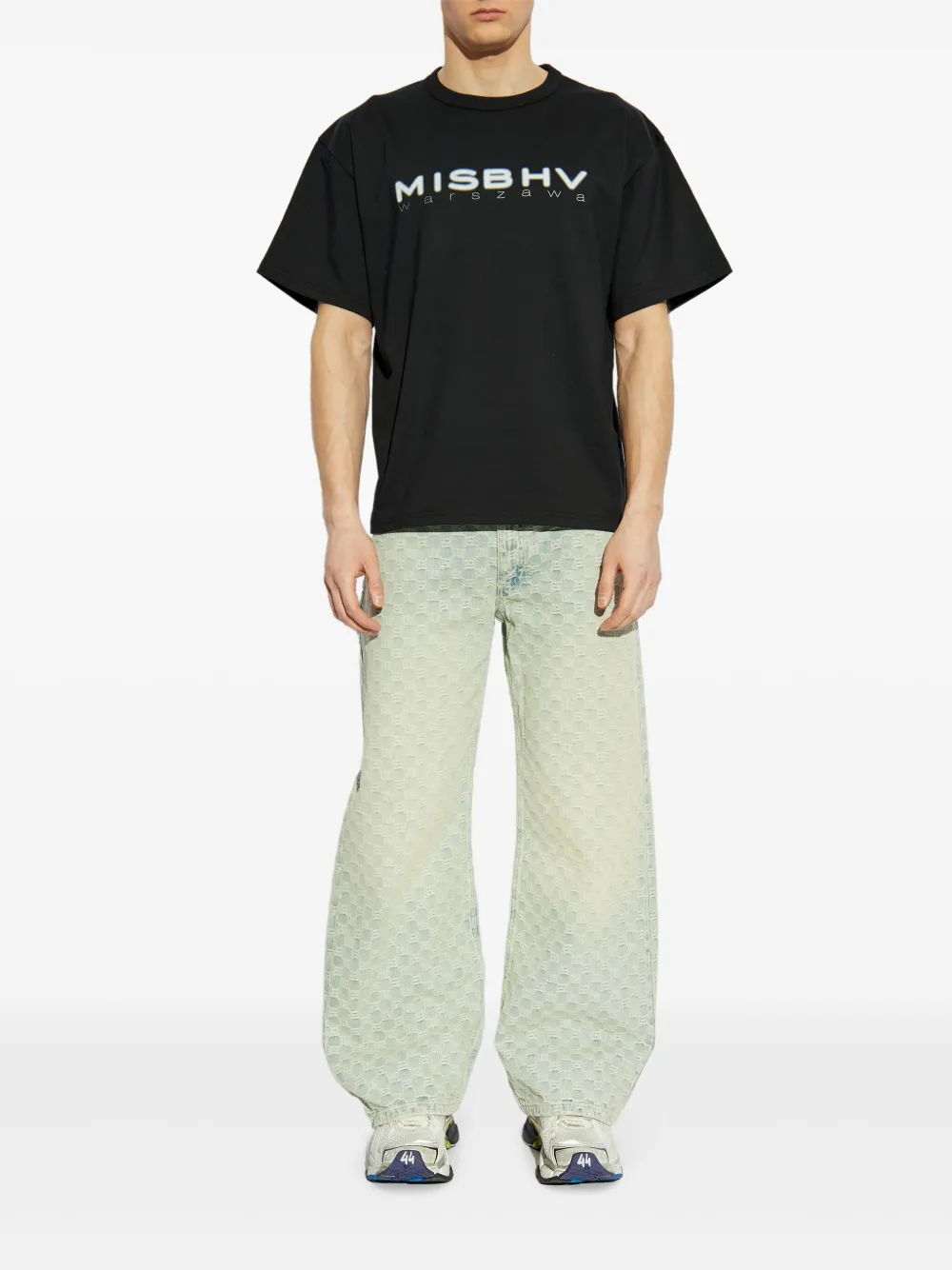 MISBHV logo-print T-shirt - Zwart