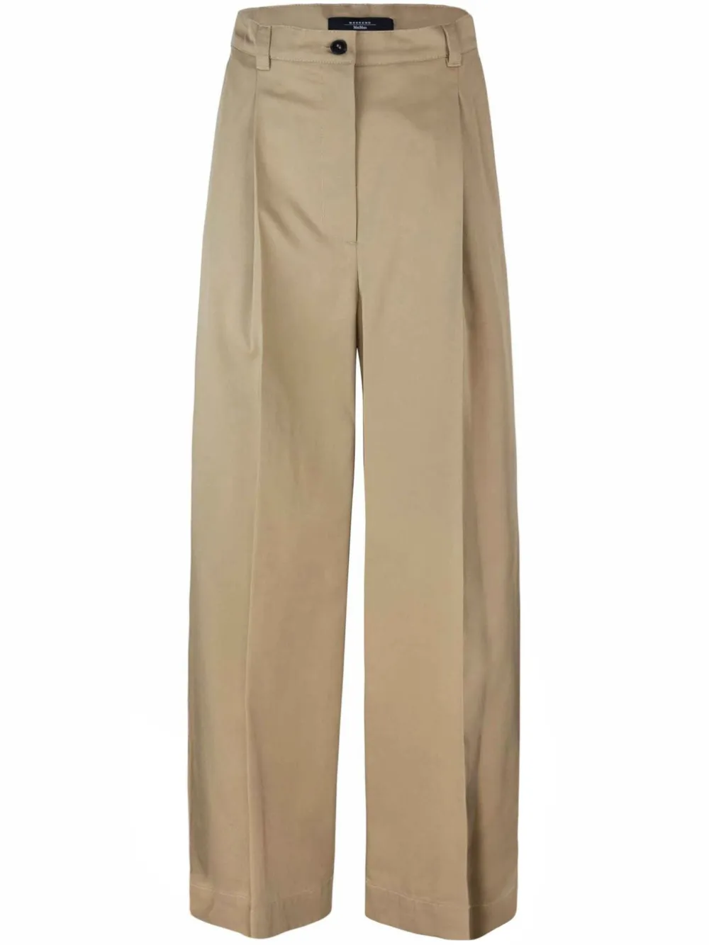 Weekend Max Mara Plooibroek met wijde pijpen Beige