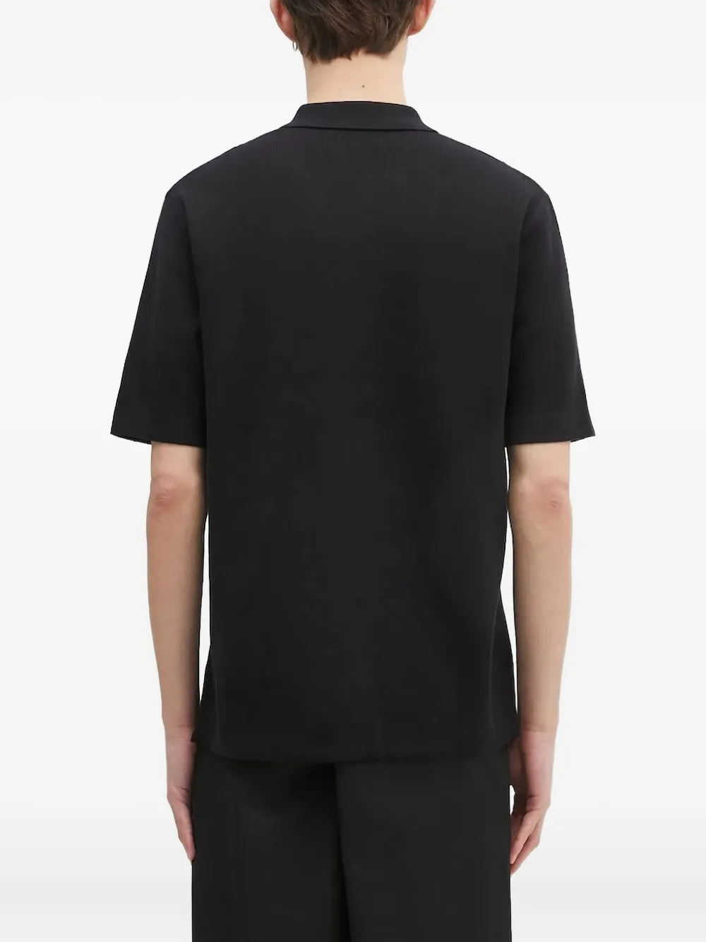 Fred Perry ribbed-panels polo shirt Zwart
