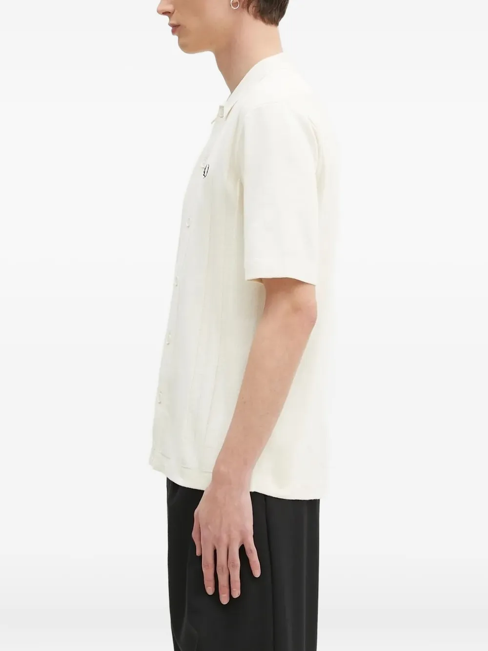 Fred Perry Gebreid overhemd - Wit