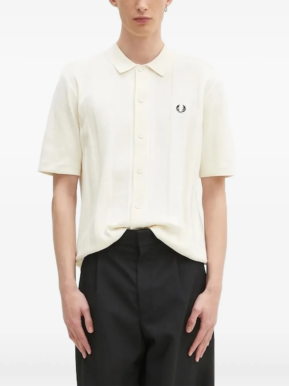 Fred Perry short-sleeve knit shirt Wit