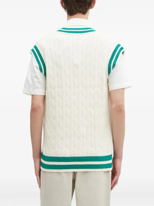 Fred Perry ケーブルニット ベスト | ニュートラル | FARFETCH JP