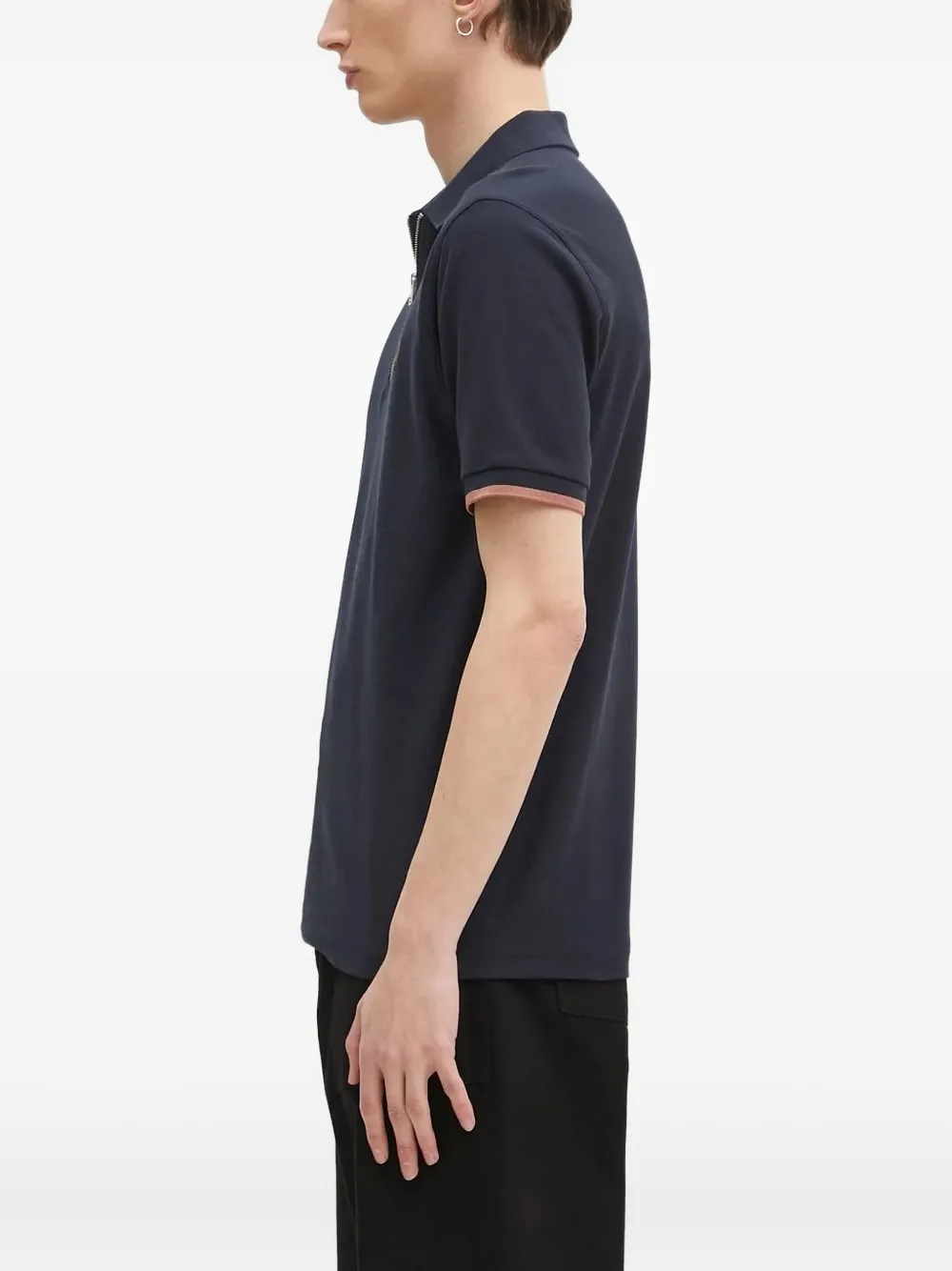 Fred Perry Poloshirt met geborduurd logo en ritshals - Blauw