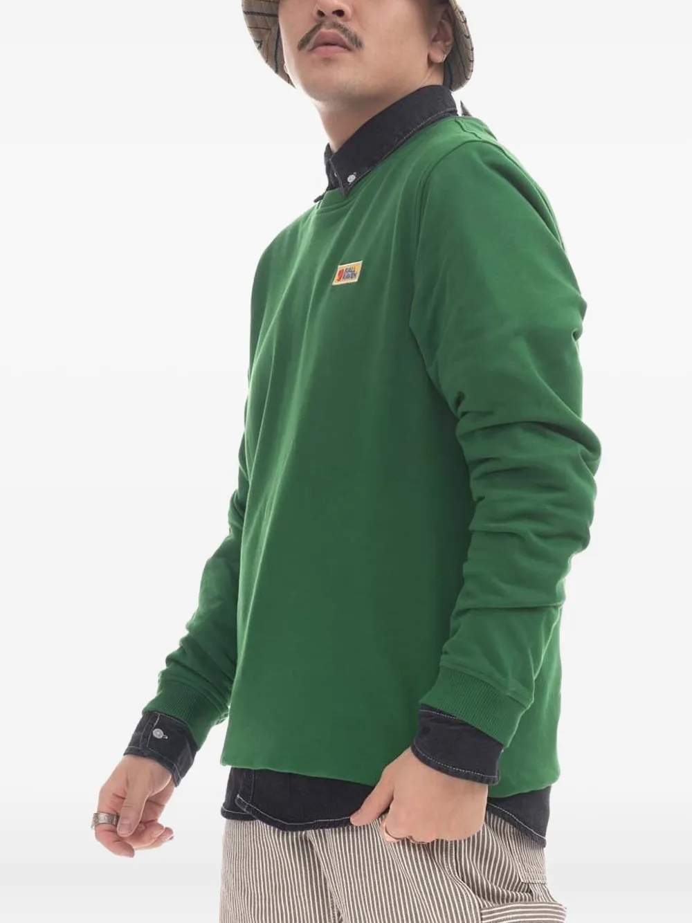 Fjall Raven Logo-patch Crew-neck Sweatshirt In Green