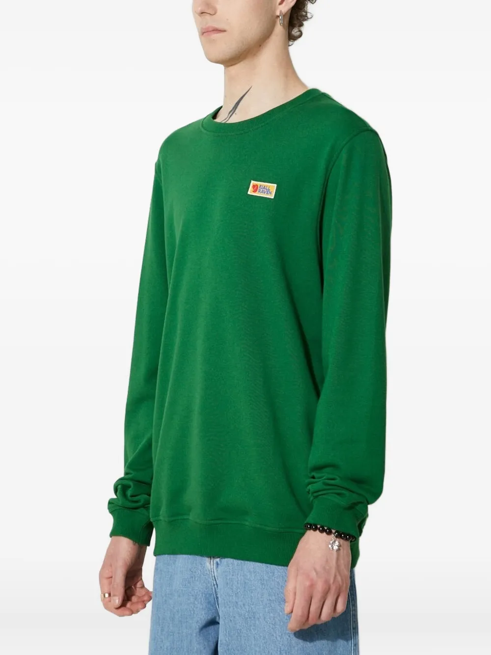 Fjällräven Sweater met logopatch - Groen