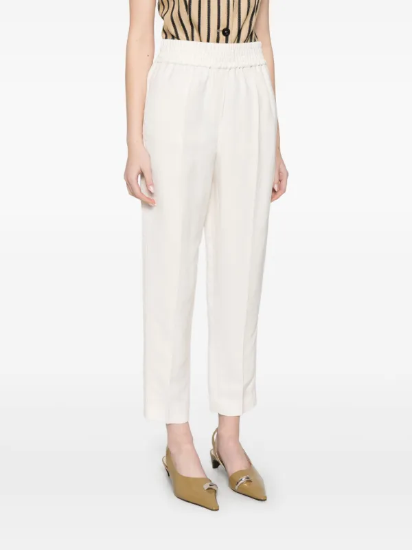 Brunello Cucinelli センタープレス テーパードパンツ | ニュートラル