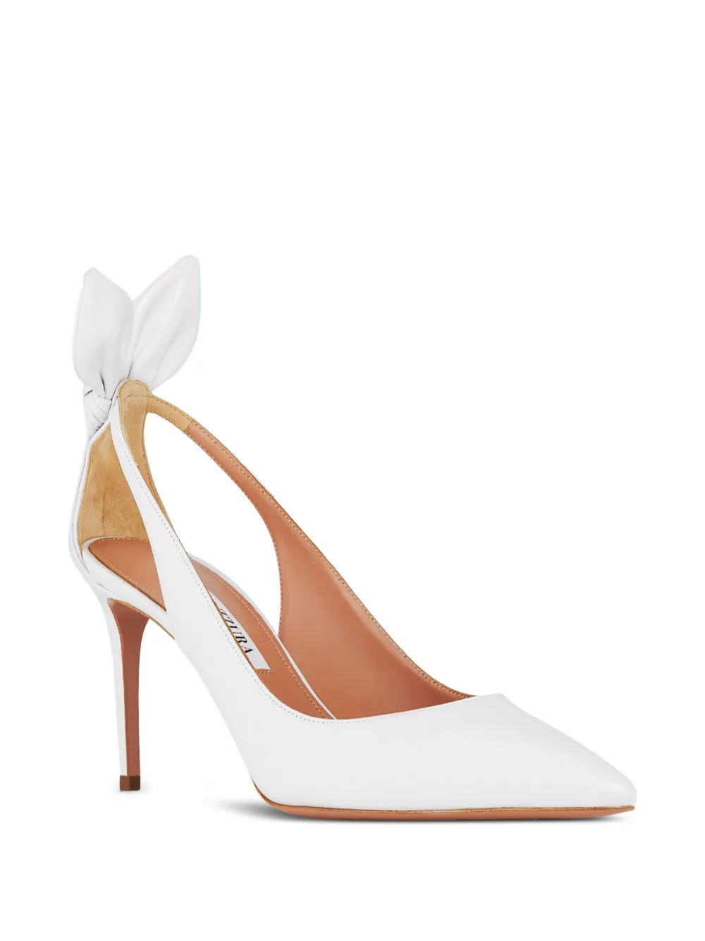 Aquazzura 85mm pumps met strik - Wit