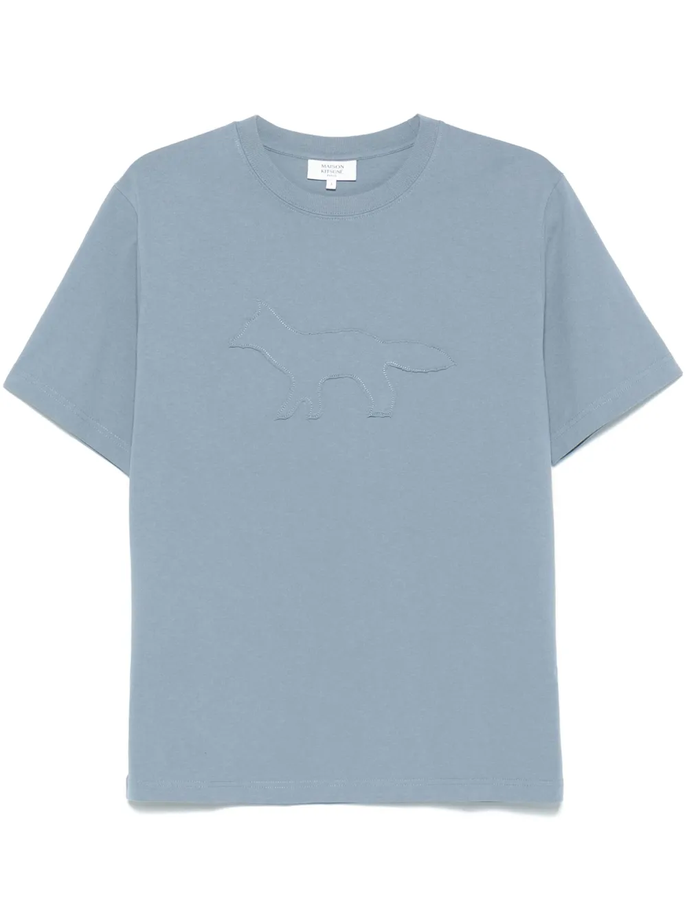 Maison Kitsuné T-shirt met Profile Fox-patch Blauw