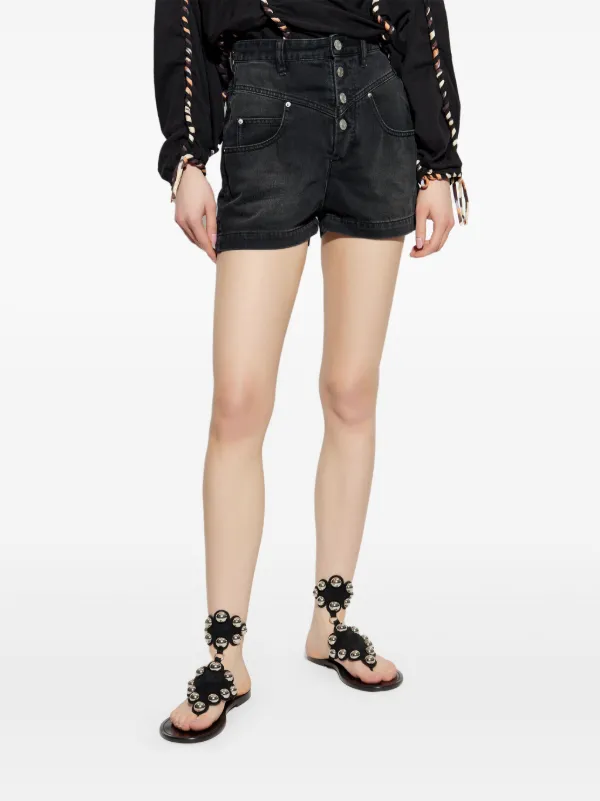 【Isabel Marant】JOVANYハイライズ ショートパンツ 関税込み ISABEL MARANT Jovany ショートパンツ | ブラック | FARFETCH JP