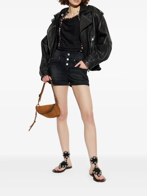 【Isabel Marant】JOVANYハイライズ ショートパンツ 関税込み ISABEL MARANT Jovany ショートパンツ | ブラック | FARFETCH JP