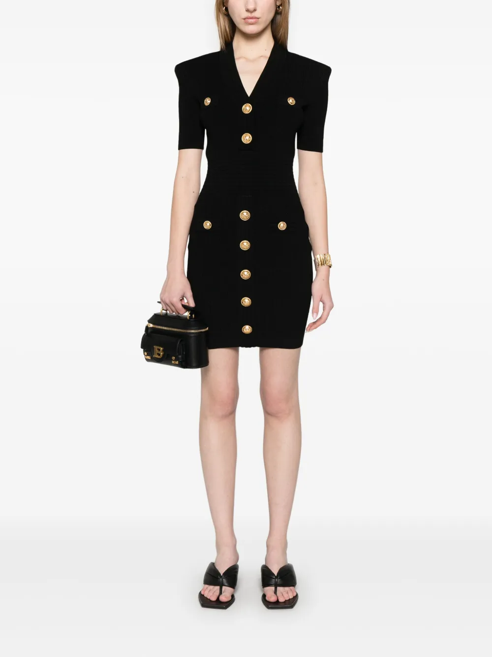 Balmain Gebreide mini-jurk - Zwart