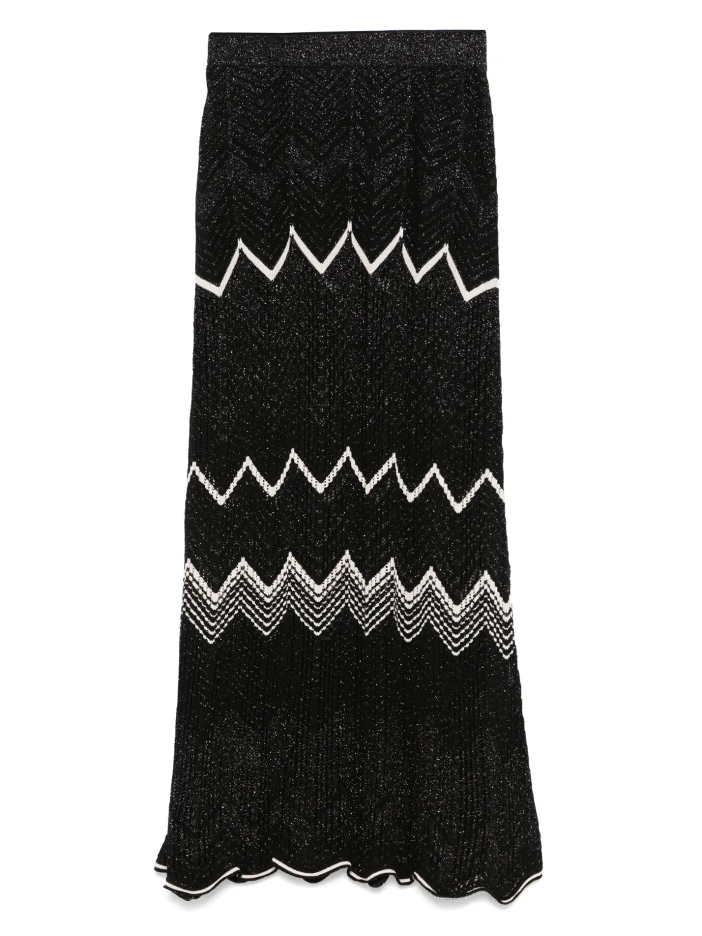 Akep falda con motivo en zigzag | negro | Image 1
