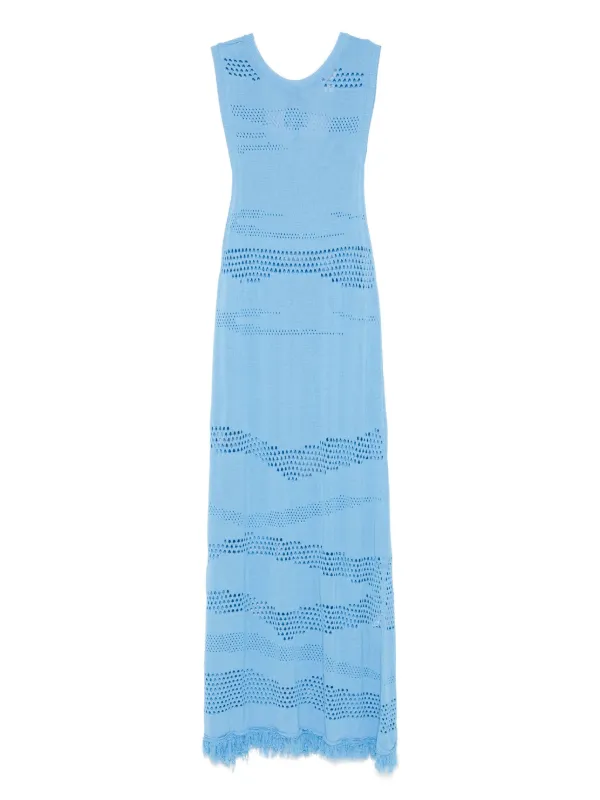 blue and white dress with tie straps Red Dress | Blue Floral Tie Shoulder Tiered Midi Dress main image 1