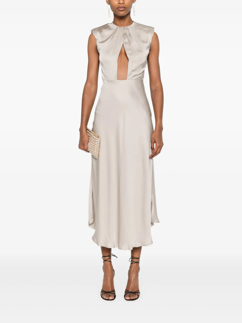 Akep satin dress - Beige
