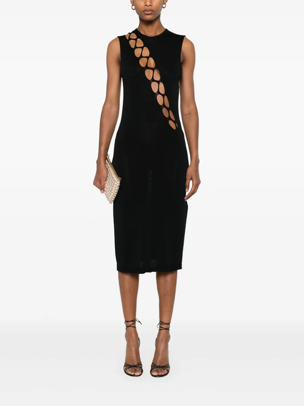 Akep fine-knit dress - Zwart