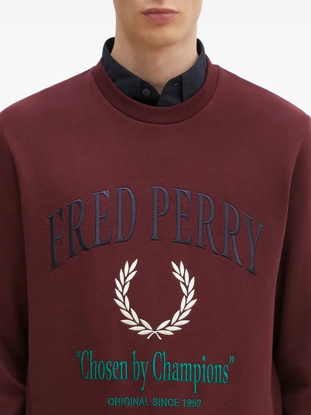 Fred Perry embroidered-logo sweatshirt Rood