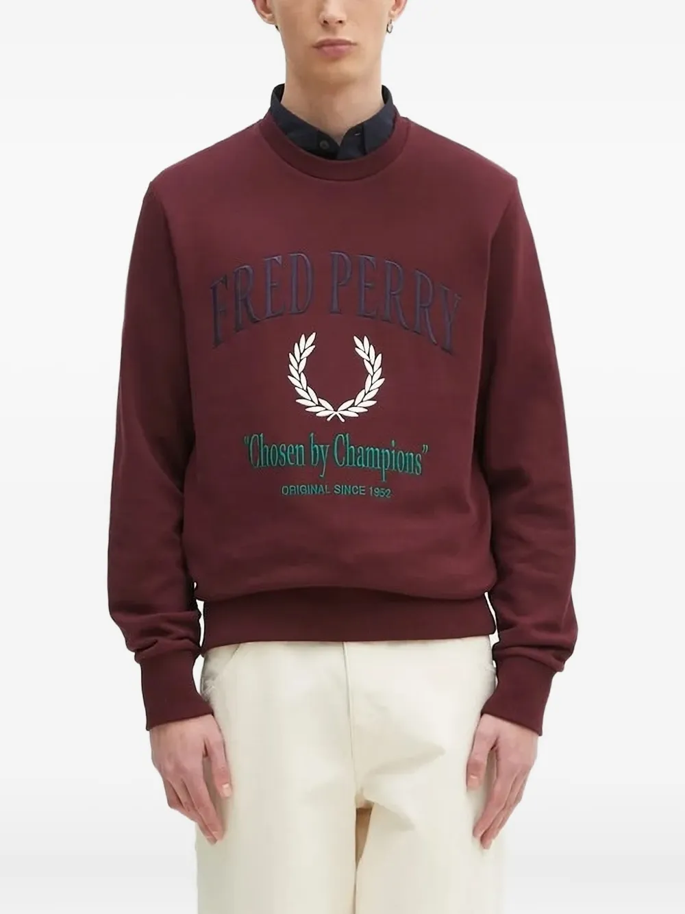 Fred Perry embroidered-logo sweatshirt Rood