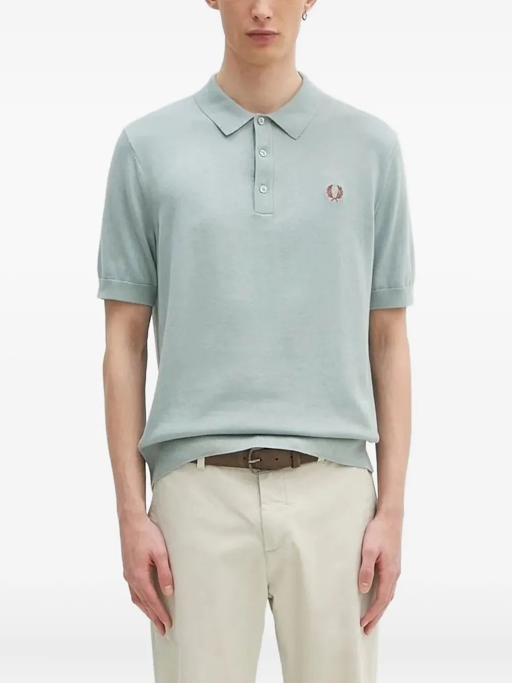 Fred Perry embroidered-logo polo shirt Blauw