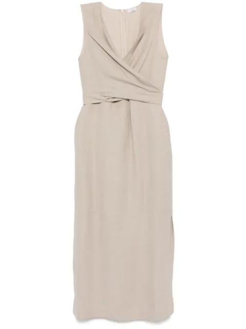 Brunello Cucinelli wrap-effect midi dress