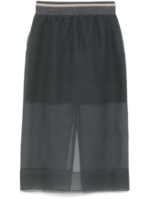 Brunello Cucinelli falda midi traslúcida