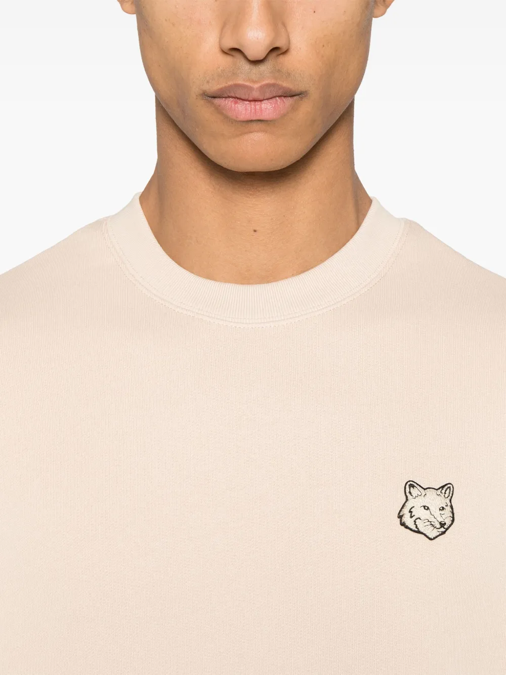 Maison Kitsuné Sweater met Bod Fox Head-patch Beige