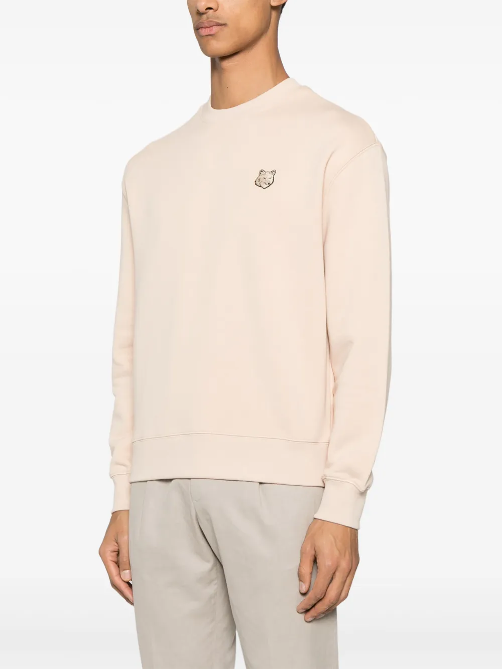 Maison Kitsuné Sweater met Bod Fox Head-patch Beige