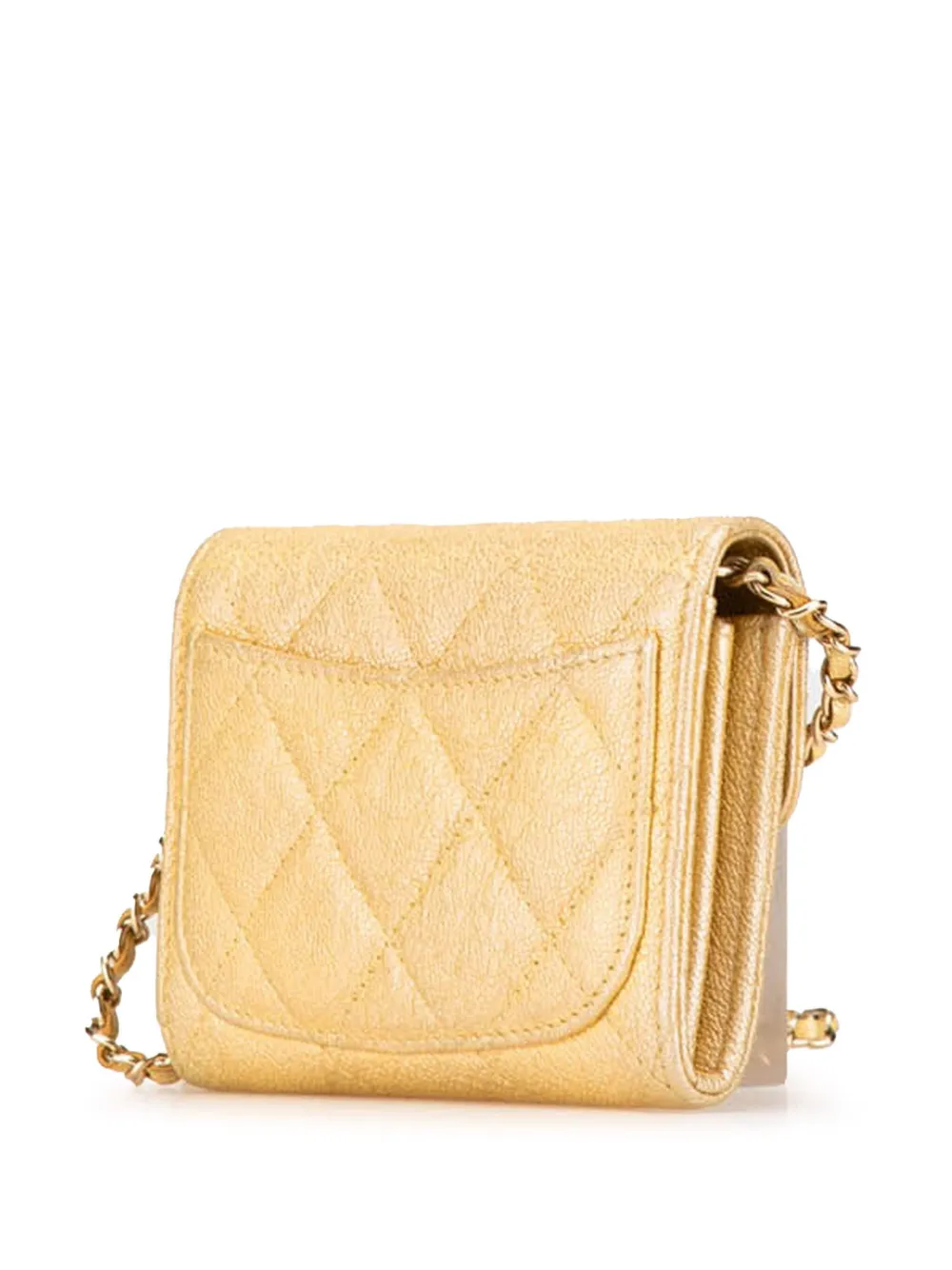 CHANEL Pre-Owned 2019 CC Quilted Iridescent Caviar Flap Card Holder on Chain crossbody bag | Bags | Image 2