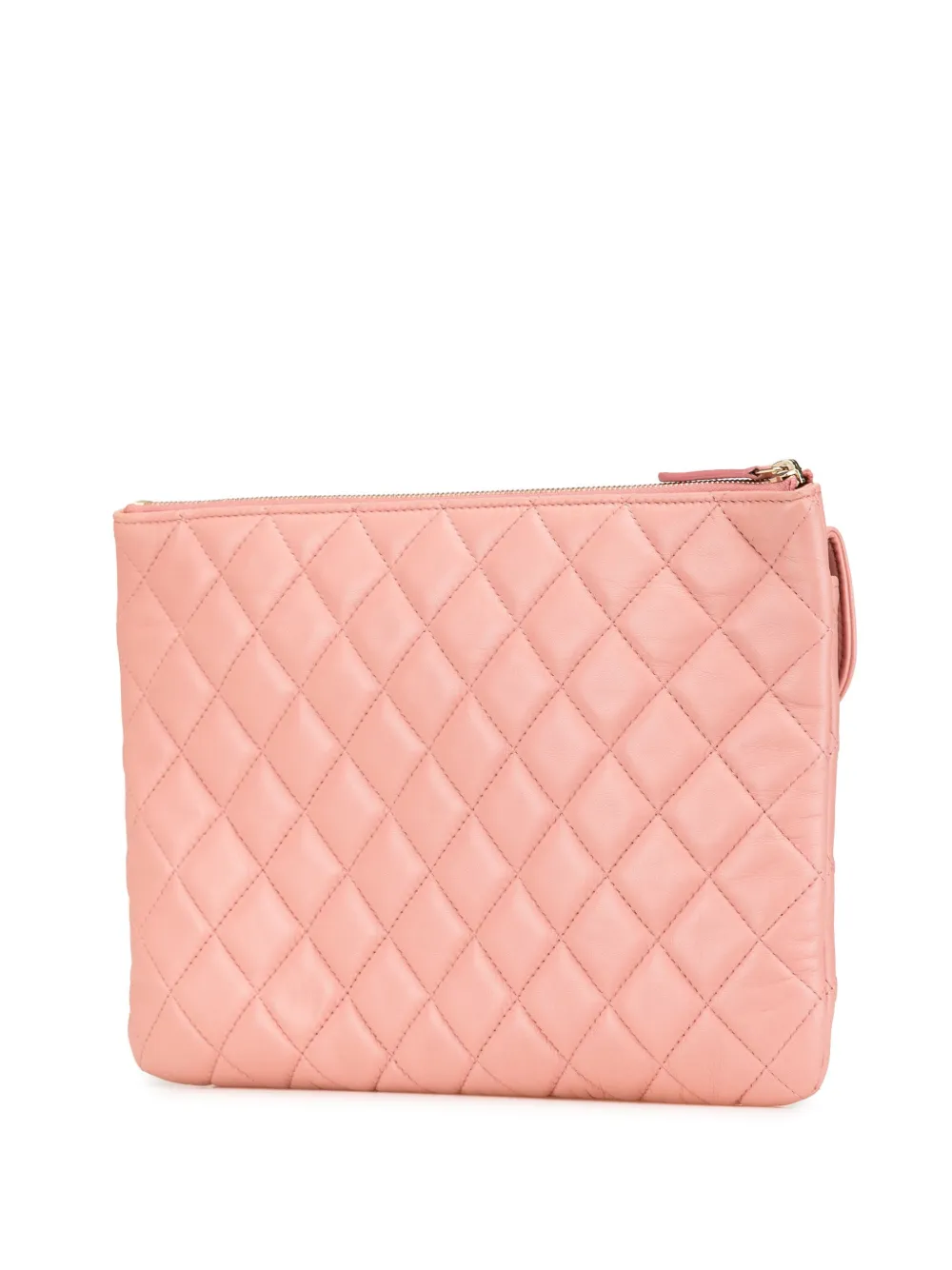 CHANEL Pre-Owned 2017-2018 medium Flap O gewatteerde lamsleren clutch - Roze