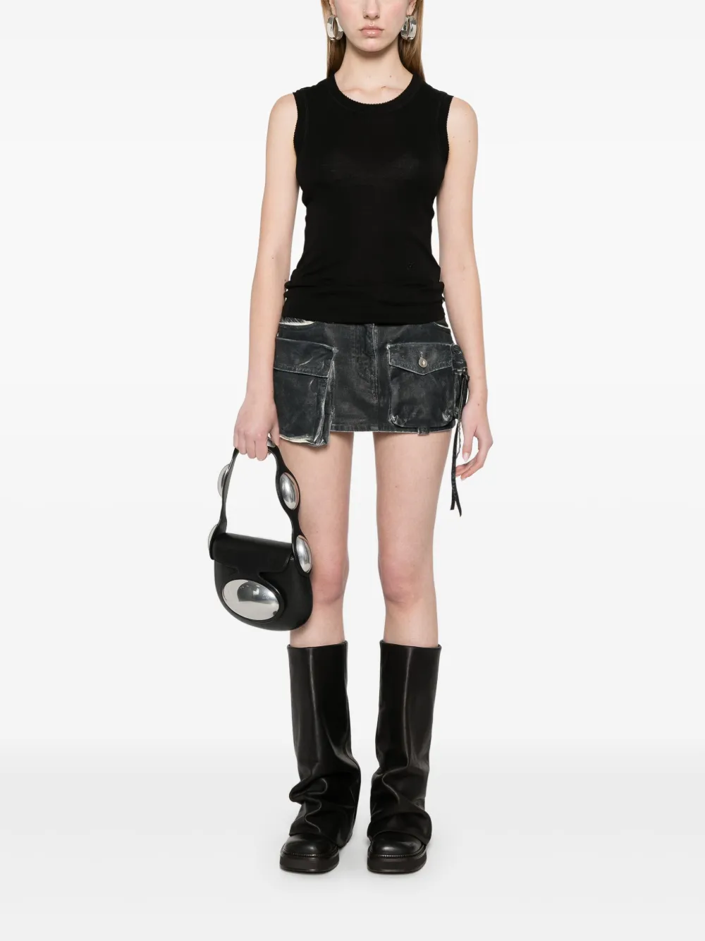 Helmut Lang Tanktop met geborduurd logo - Zwart