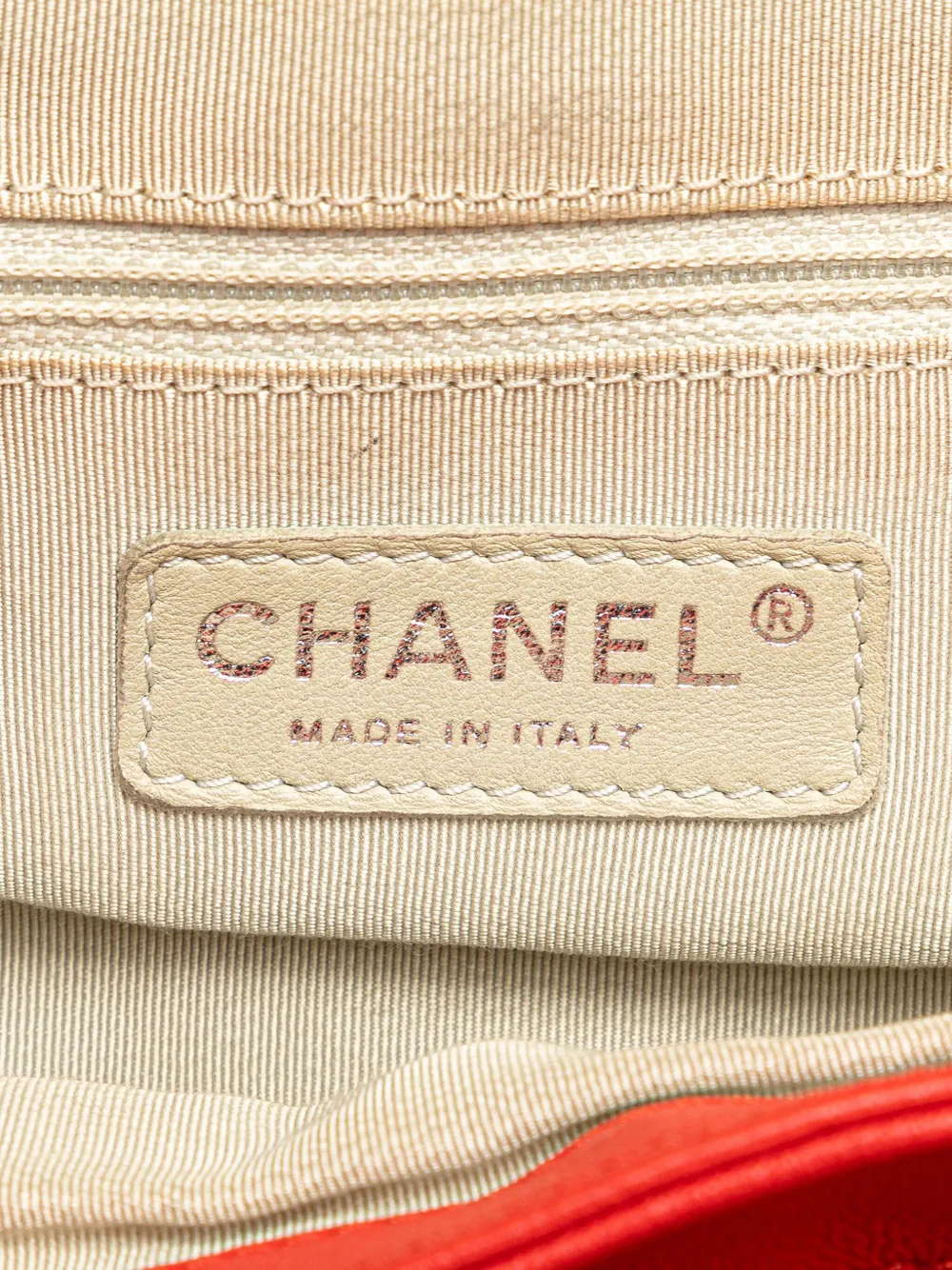 Pre-owned Chanel 2011 Large Quilted Lambskin Chain Around Flap Crossbody Bag In Red