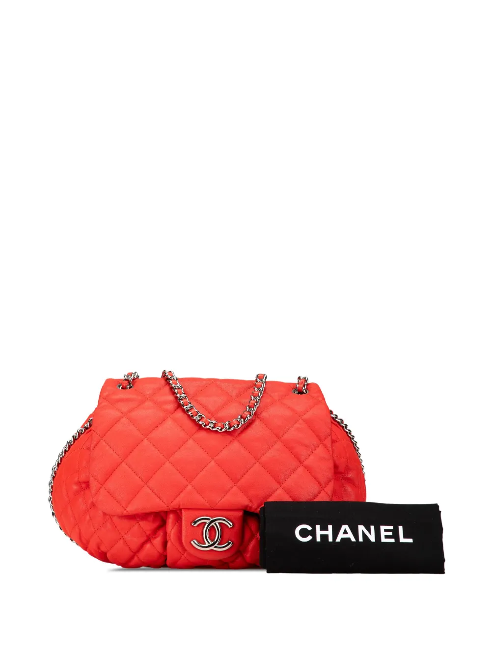 2011 Large Quilted Lambskin Chain Around Flap Crossbody Bag