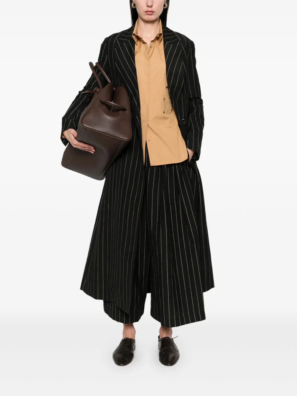 Uma Wang Gestreepte broek - Zwart
