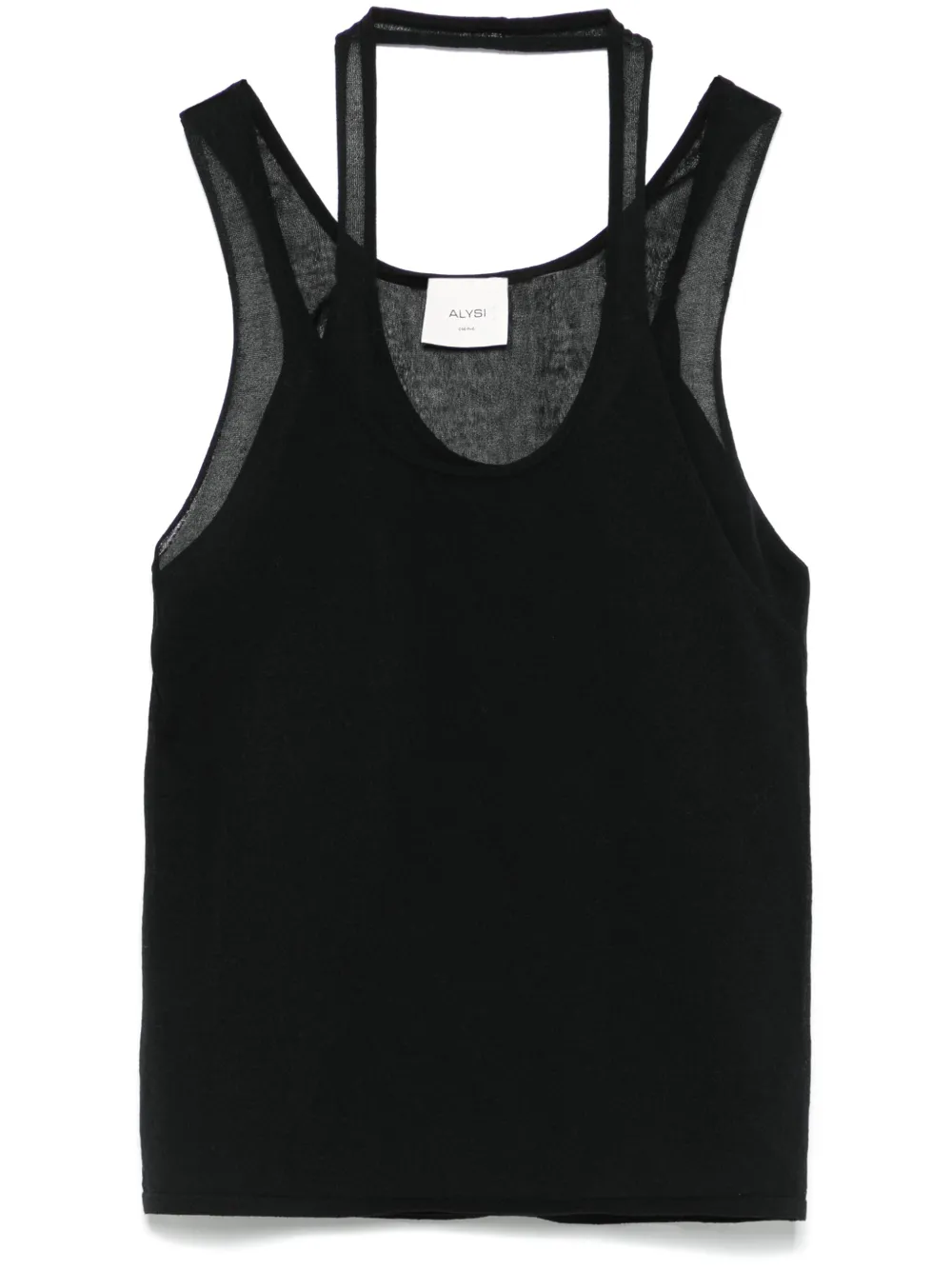 Alysi Tanktop met vlakken Zwart