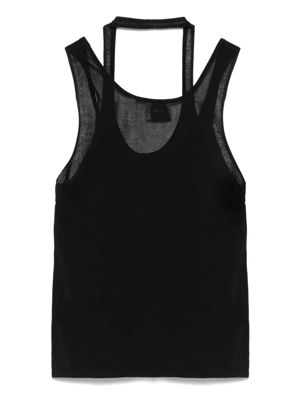 Alysi Tanktop met vlakken - Zwart