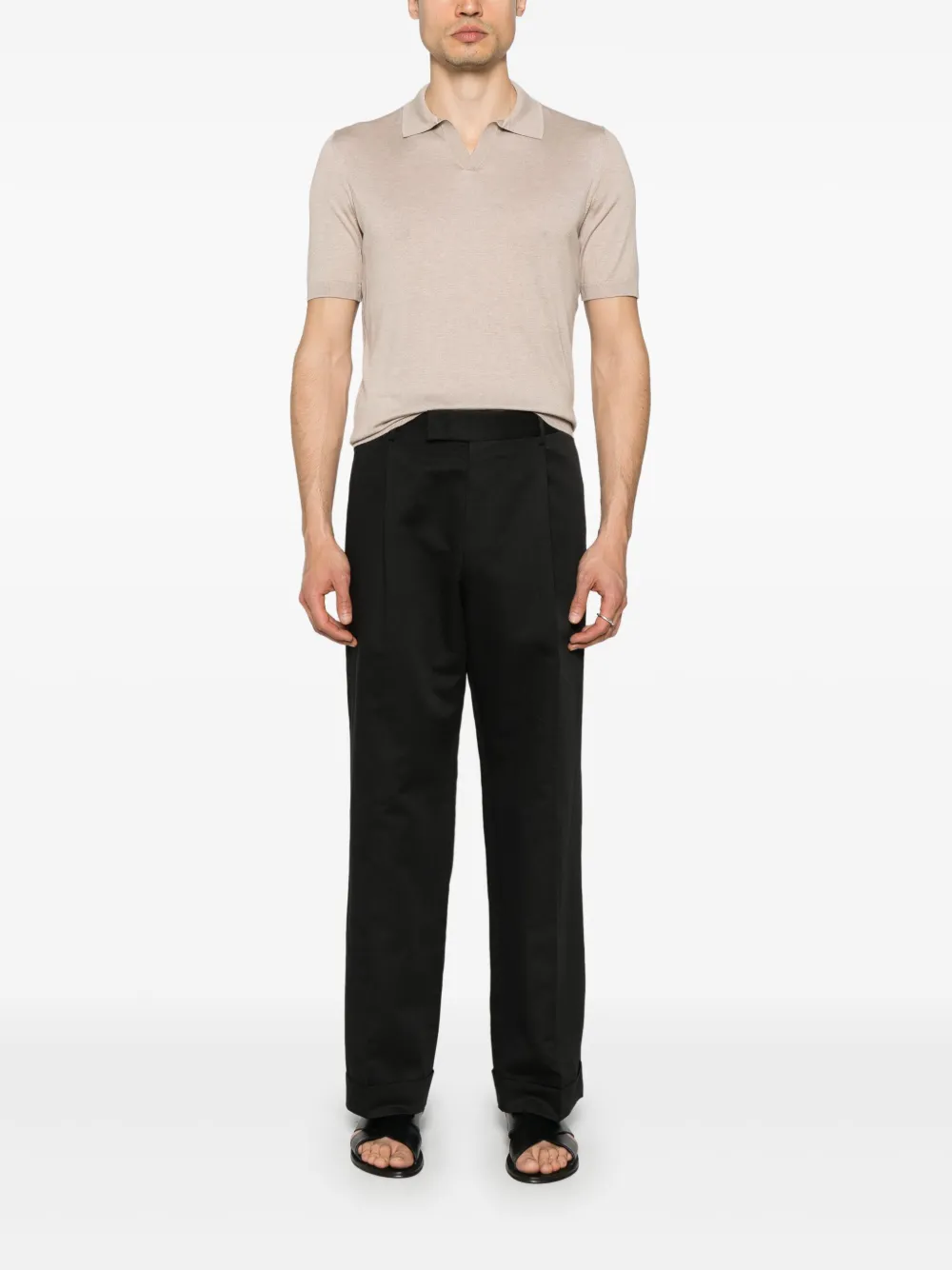 PT Torino pleated trousers - Zwart