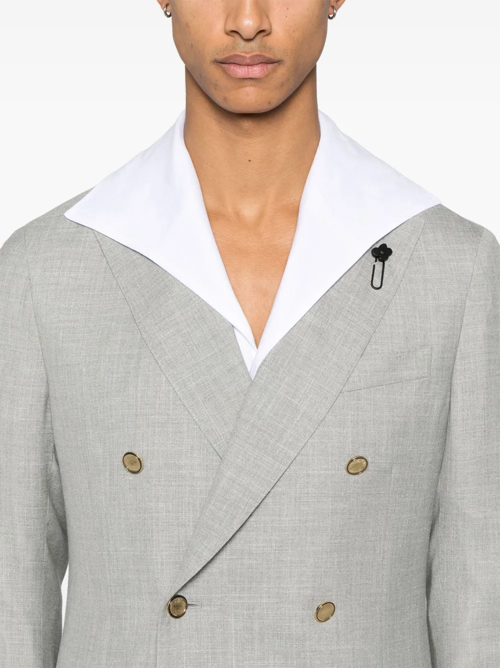 Lardini Blazer met broche Grijs