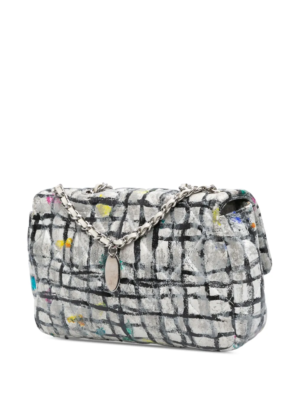 CHANEL Pre-Owned 2014 Mini Graffiti Flap rechthoekige kalfsleren handgeverfde crossbodytas - Wit