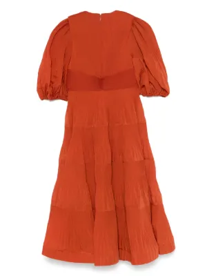 ZIMMERMANN バーガンディ フリルドレス ZIMMERMANN - Designer Clothing & Swimwear - FARFETCH Canada