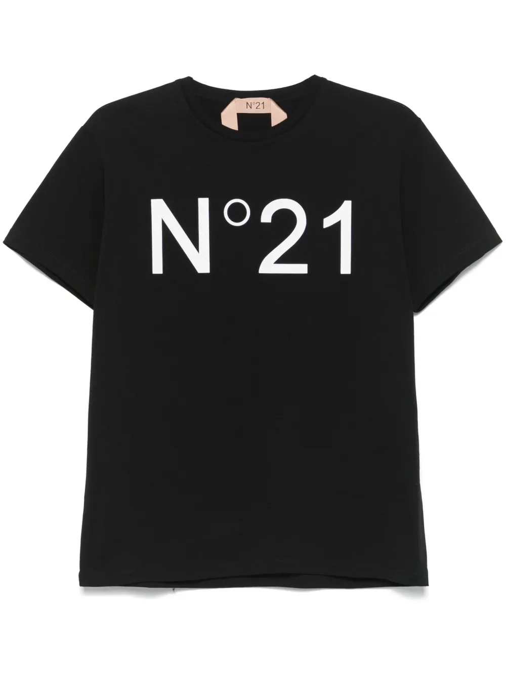 Nº21 تيشيرت بطبعة شعار الماركة | أسود | Image 1