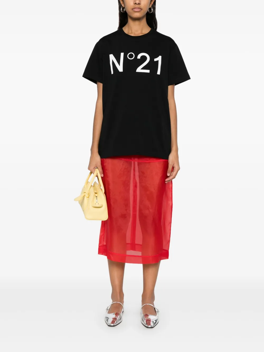 Nº21 T-shirt met logoprint - Zwart