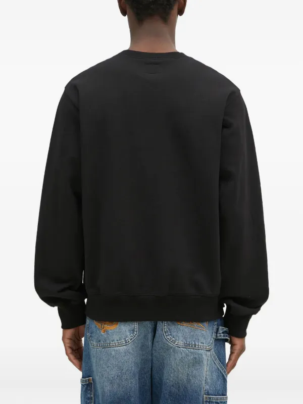 This Is Never That crew-neck Cotton Sweatshirt Black FARFETCH