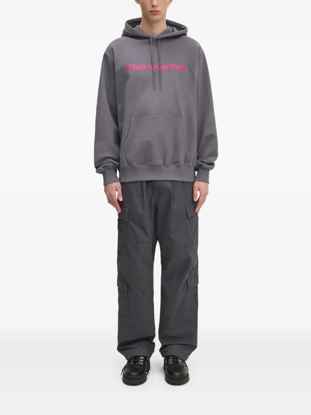 This Is Never That embroidered logo hoodie | Grey | Image 1