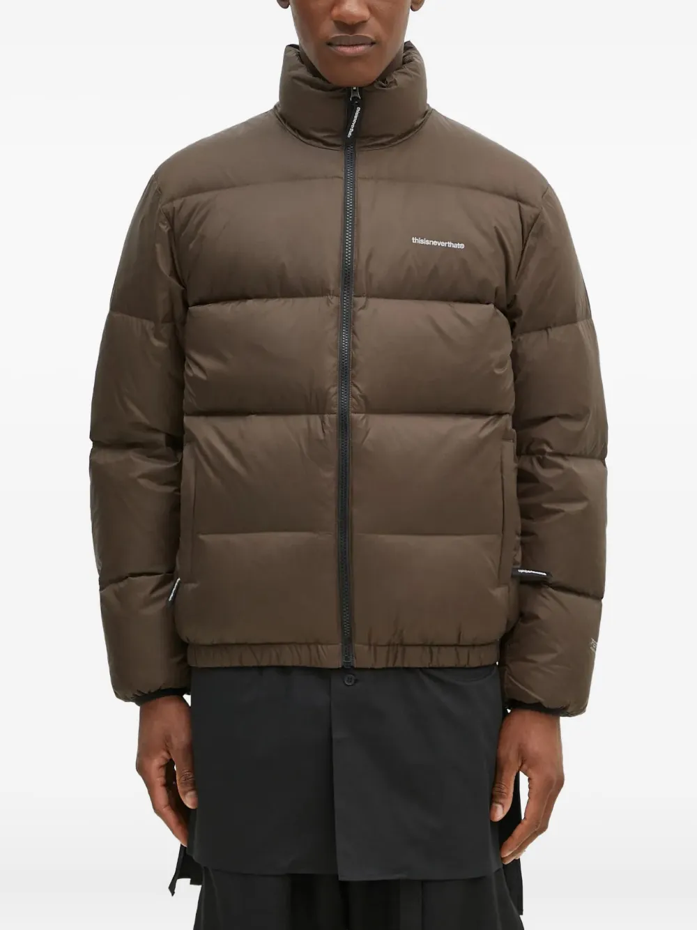 This Is Never That logo-print padded jacket | Brown | Image 1