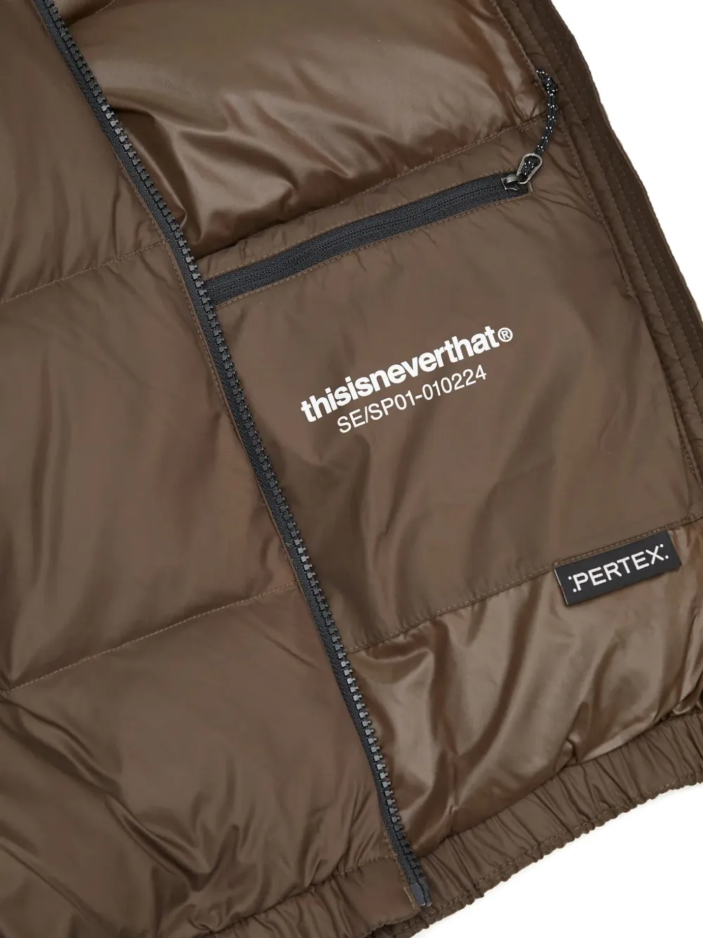This Is Never That Gewatteerd jack met logoprint Bruin