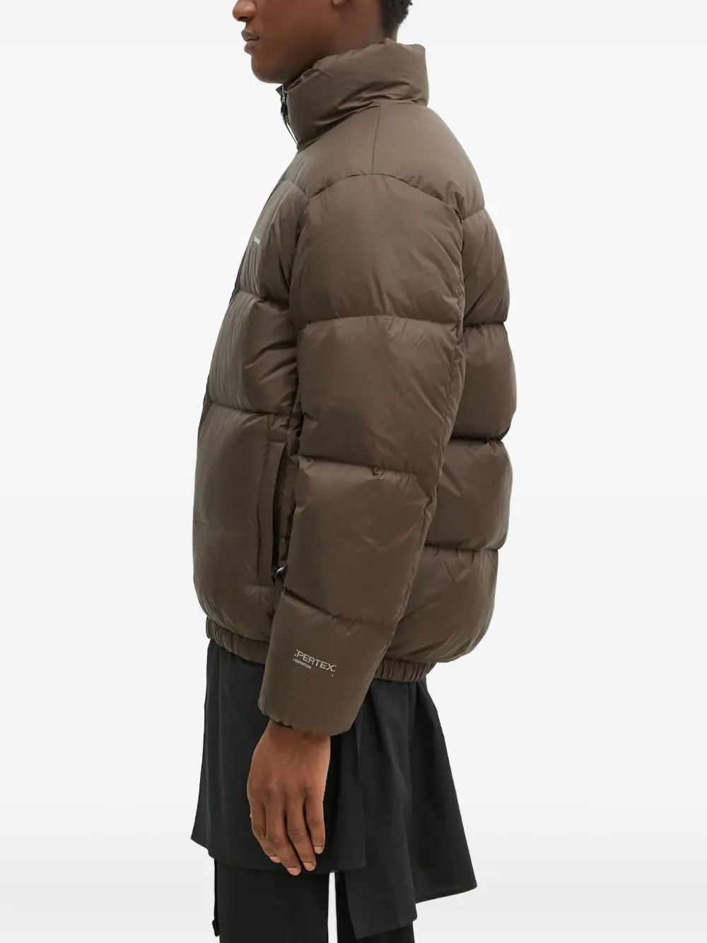 This Is Never That Gewatteerd jack met logoprint Bruin