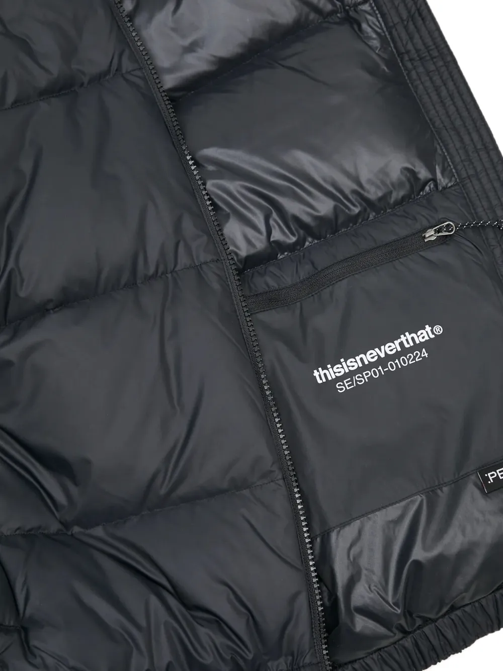 This Is Never That Gewatteerd jack met logoprint Zwart