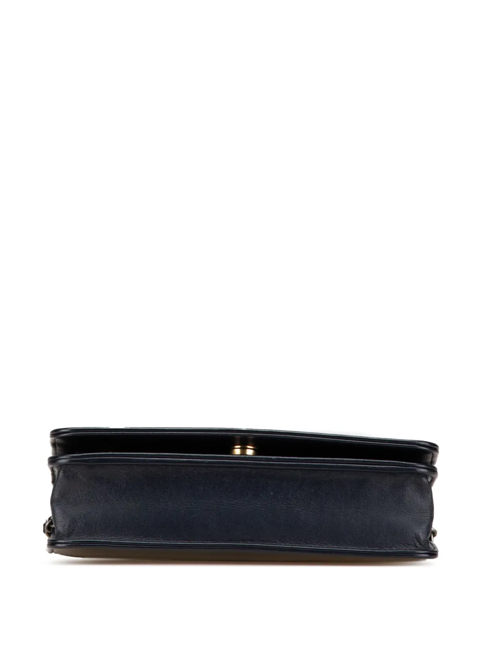 Pre-owned Chanel 2019 Quilted Aged Calfskin Gabrielle Wallet On Chain Crossbody Bag In Black