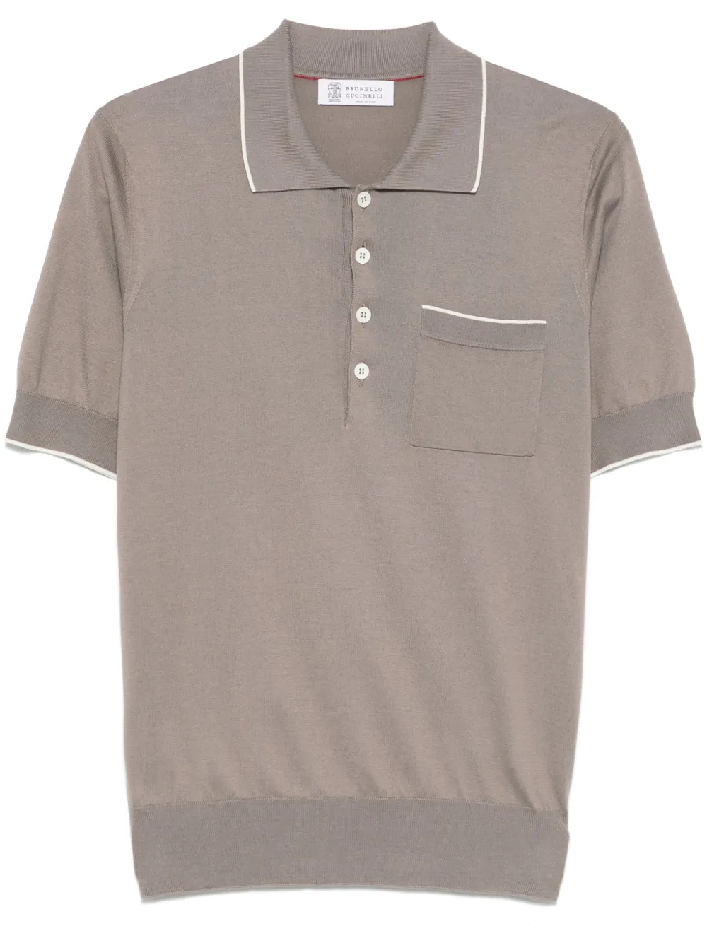 Brunello Cucinelli playera tipo polo de tejido fino | neutro | Image 1
